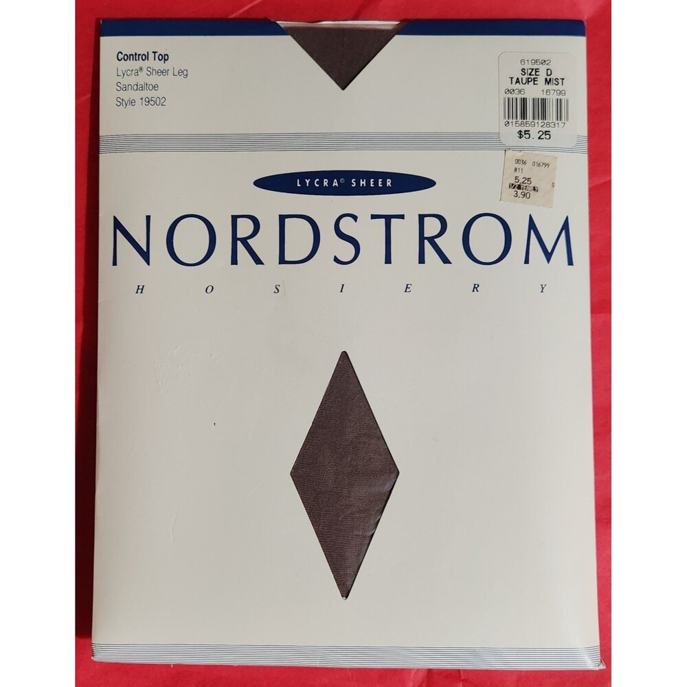 Nordstrom Hosiery Size D Taupe Mist Control Top Sheer Leg Sandletoe 19502